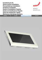 Zehnder ComfoTouch XL Kurzanleitung Installation