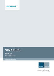 Siemens SINAMICS SETPGEN Funktionshandbuch