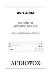 Audiovox AVD 400A Bedienungsanleitung