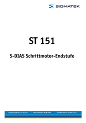 SIGMATEK ST 151 Bedienungsanleitung
