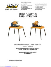 Euro Shatal TS301-45 Bedienungsmanual & Ersatzteileliste
