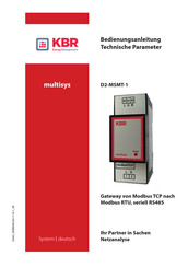 KBR multisys D2-MSMT-1 Bedienungsanleitung