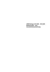 Powerware UPS 40 kVA Bedienungs Und Installationsanleitung Handbuch