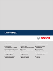 Bosch KMA 822 Originalbetriebsanleitung