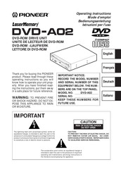 Pioneer LaserMemory DVD-A02 Bedienungsanleitung