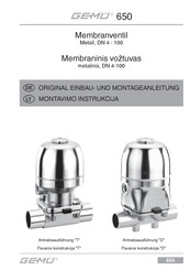 Gemü 650 Original Einbau- Und Montageanleitung