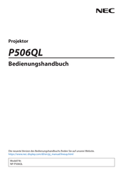 NEC P506QL Bedienungshandbuch