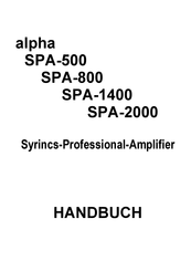Syrincs alpha SPA-800 Handbuch