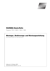 WAREMA Basis-Rollo B6 Montage-, Bedienungs- Und Wartungsanleitung