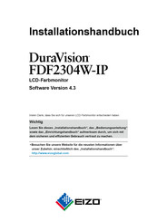 Eizo DuraVision FDF2304W-IP Installationshandbuch