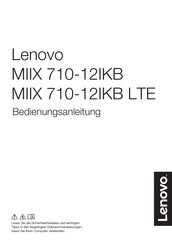 Lenovo MIIX 710-12IKB Bedienungsanleitung