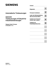 Siemens SIDOOR ATD420W Handbuch