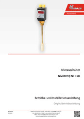 Bühler technologies Nivotemp NT-ELD Betriebs Und Installationsanleitung