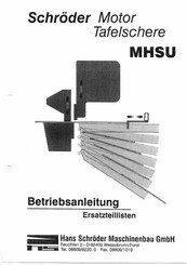 Schroder MHSU 2500x2,5 Betriebsanleitung