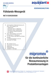 aquasant mipromex MLT 6130 Bedienungsanleitung