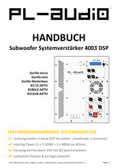 PL-AUDIO PowerPac 4003 DSP Handbuch
