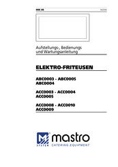 mastro ACC0004 Aufstellungs-, Bedienungs Und Wartungsanleitung