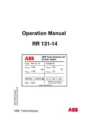 ABB RR 131-14 HT845279 Betriebshandbuch
