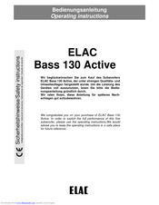 ELAC Bass 130 Active Bedienungsanleitung