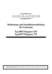 Oranier Elegance 77F Bedienungs- Und Installationsanleitung