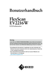 Eizo FlexScan EV2216W Benutzerhandbuch
