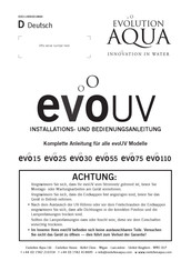 Evolution Aqua EVO15 Installations- Und Bedienungsanleitung