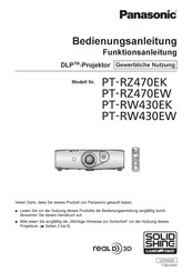 Panasonic PT-RW430EW Bedienungsanleitung, Funktionsanleitung