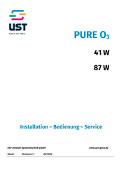 UST PURE O3 87 W Installation / Bedienung / Service