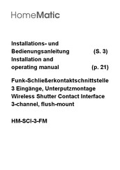 eQ-3 HomeMatic HM-SCI-3-FM Installations- Und Bedienungsanleitung