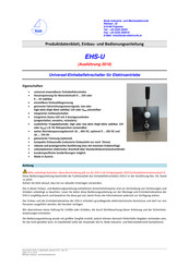 Bode EHS-U Produktdatenblatt, Einbau- Und Bedienungsanleitung