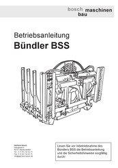 Bosch BSS Betriebsanleitung