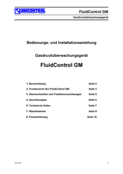 UNICONTROL Electronic FluidControl GM Bedienungs- Und Installationsanleitung