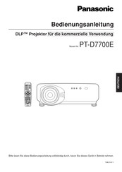 Panasonic PT-D7700EK Bedienungsanleitung