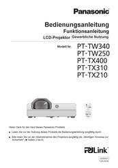 Panasonic PT-TX400 Bedienungsanleitung, Funktionsanleitung