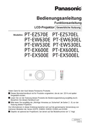 Panasonic PT-EW630E Bedienungsanleitung, Funktionsanleitung