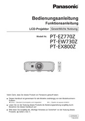 Panasonic PT-EZ770Z Bedienungsanleitung, Funktionsanleitung