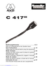 AKG MicroMic C 417III Bedienungshinweise