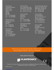 Plantronics A20 Benutzerhinweise