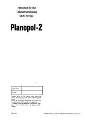struers Planopol-2 Gebrauchsanweisung