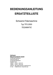Hofmann TFS 2000 TEGAMATIC Bedienungsanleitung & Ersatzteilliste