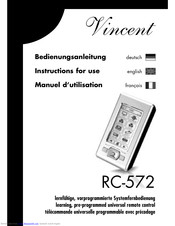 VINCENT RC-572 Bedienungsanleitung