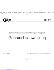 IBP BP 131 Gebrauchsanweisung