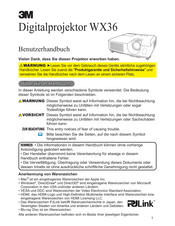 3M WX36 Benutzerhandbuch