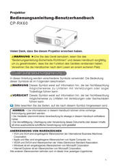 Hitachi CP-RX60Z Bedienungsanleitung-Benutzerhandbuch