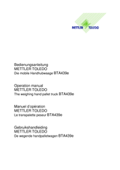 Mettler Toledo BTA439e Bedienungsanleitung
