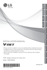 LG V-NET PDRYCB500 Installationsanleitung