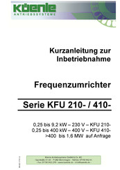 küenle KFU 210-Serie Kurzanleitung Zur Inbetriebnahme