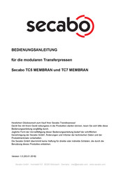 Secabo TC7 MEMBRAN Bedienungsanleitung