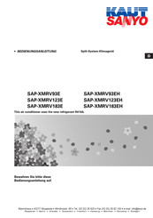 Sanyo SAP-XMRV123EH Bedienungsanleitung