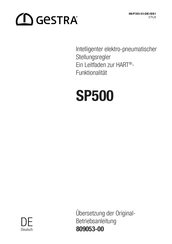 Gestra SP500 Bersetzung Der Originalbetriebsanleitung